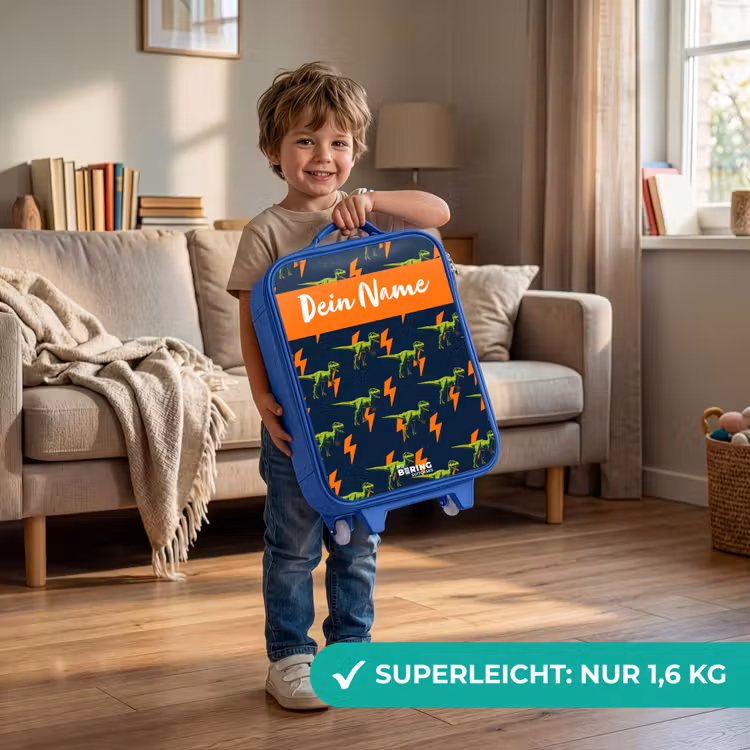 Dinos - Bliksem - Dieren - Blauw Kinderkoffer - Blauw klein -sfeer2_DE