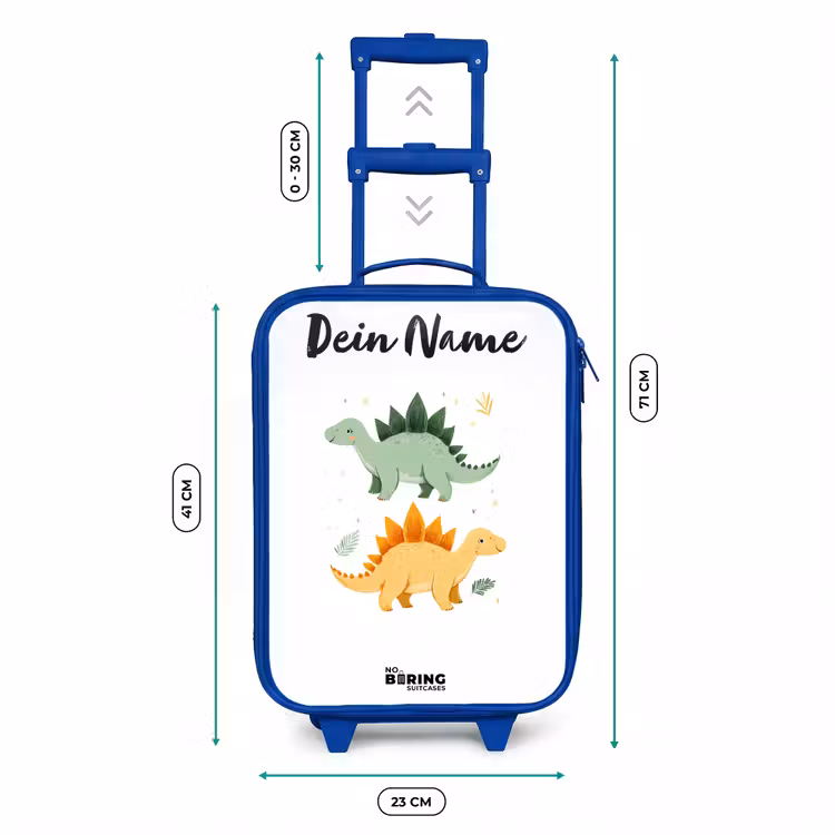 Dinos - Dieren - Groen - Oranje Kinderkoffer - Blauw klein -productfoto_formaten