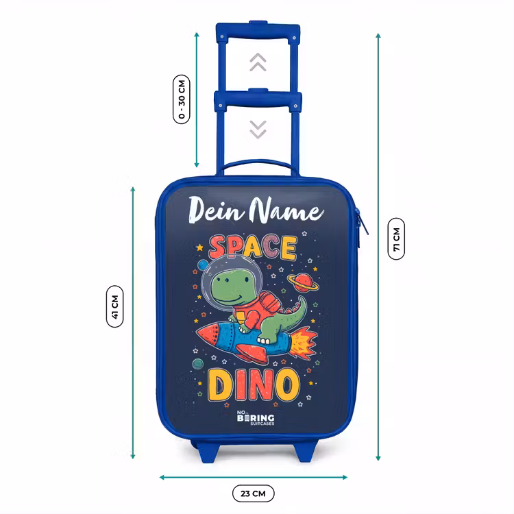 Dinosaurus - Groen - Raket - Sterrenhemel Kinderkoffer - Blauw klein -productfoto_formaten
