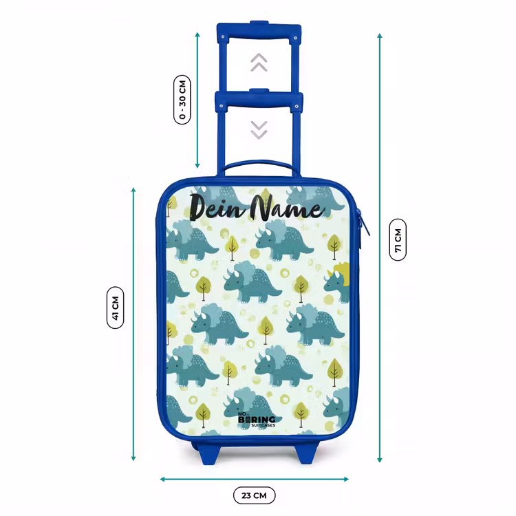 Dinos - Patroon - Natuur Kinderkoffer - Blauw klein -productfoto_formaten