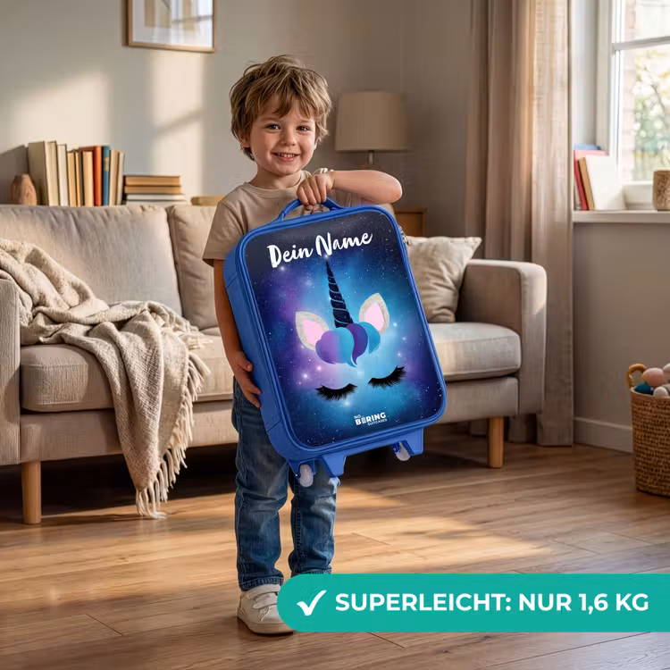 Eenhoorn - Sterren - Blauw Kinderkoffer - Blauw klein -sfeer2_DE