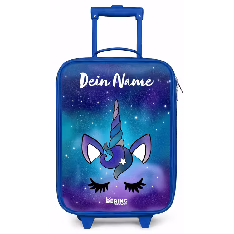 Eenhoorn - Sterrenhemel - Blauw Kinderkoffer - Blauw klein -zz3dotto