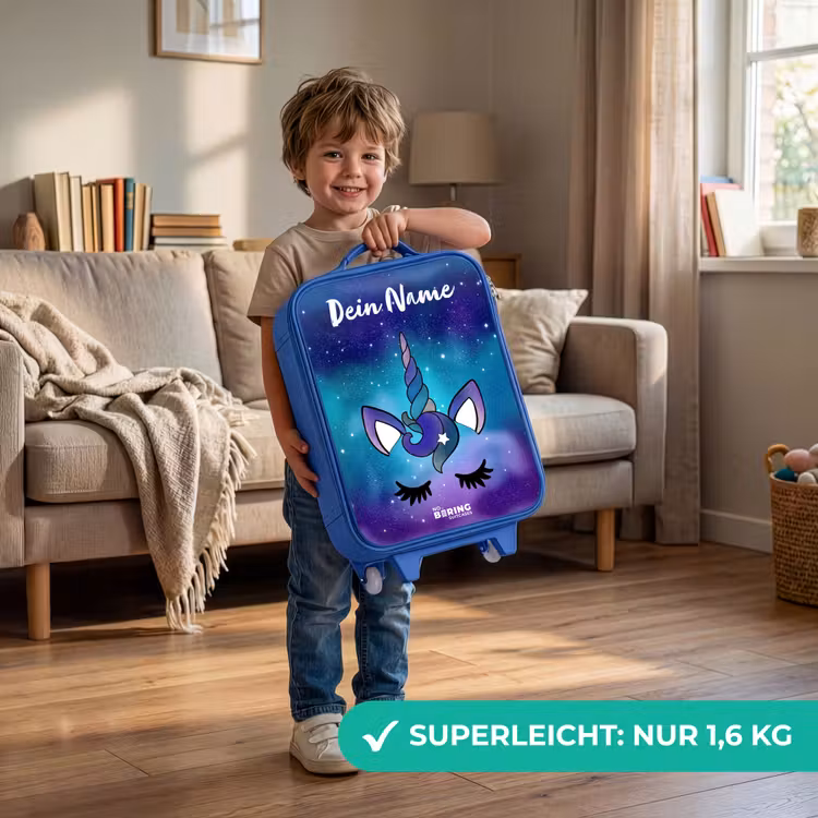 Eenhoorn - Sterrenhemel - Blauw Kinderkoffer - Blauw klein -sfeer2_DE