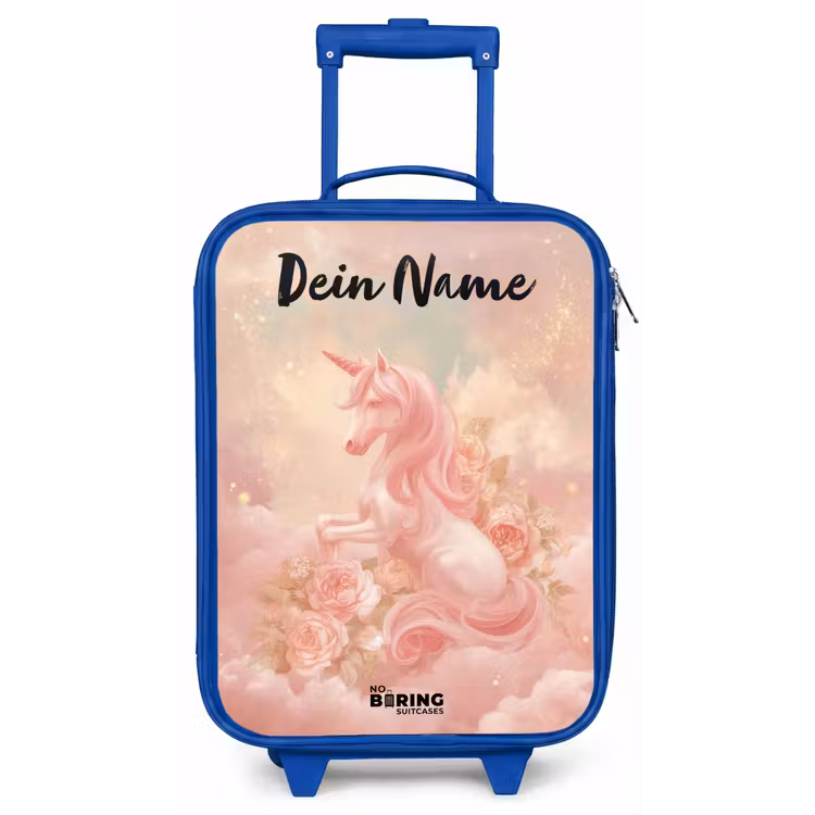 Eenhoorn - Wolken - Roze Kinderkoffer - Blauw klein -zz3dotto