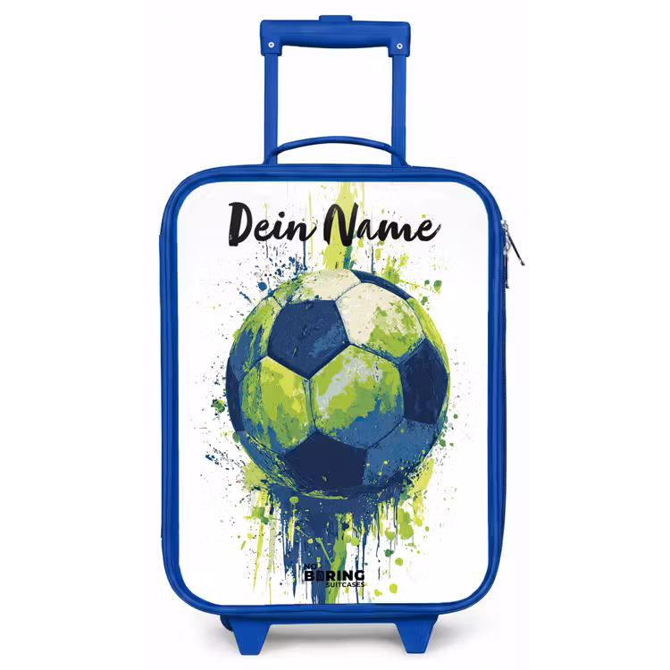 Voetbalvibes - Verf - Groen - Blauw Kinderkoffer - Blauw klein -zz3dotto