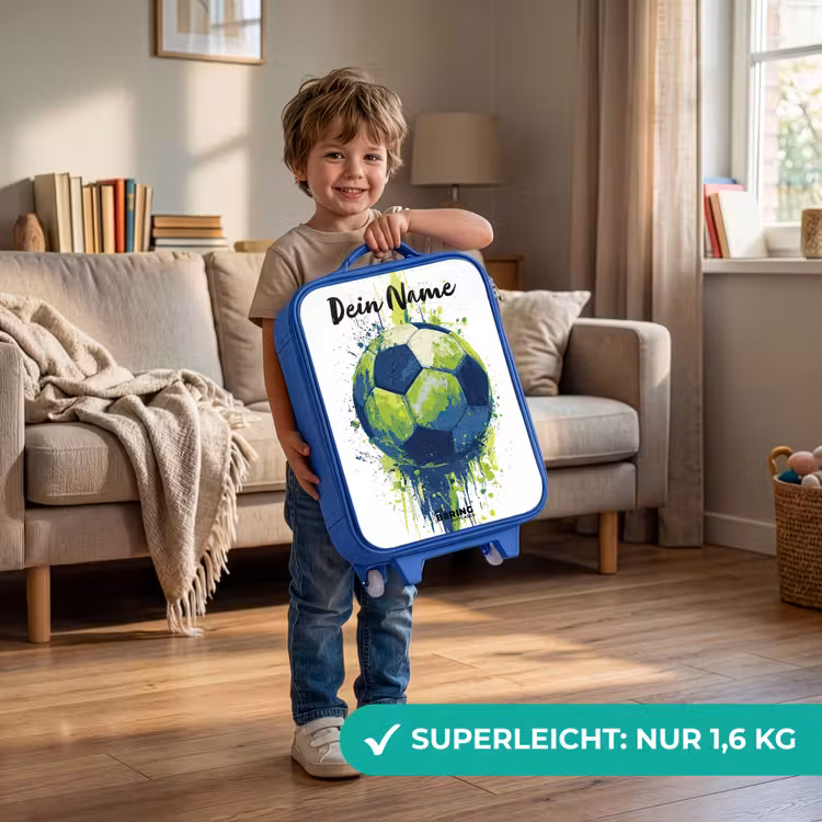 Voetbalvibes - Verf - Groen - Blauw Kinderkoffer - Blauw klein -sfeer2_DE