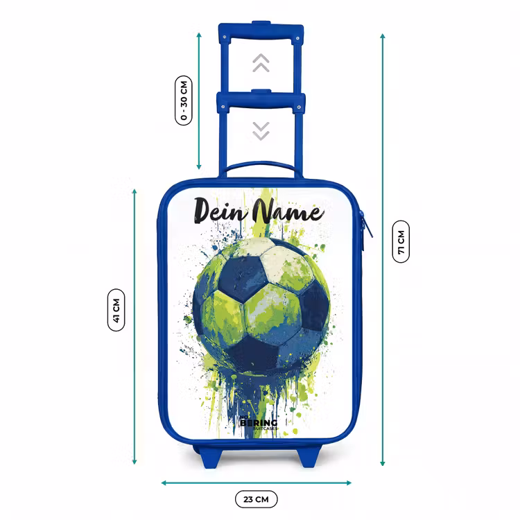 Voetbalvibes - Verf - Groen - Blauw Kinderkoffer - Blauw klein -productfoto_formaten