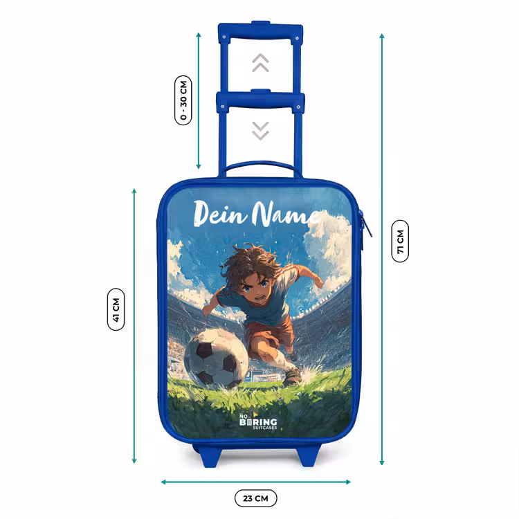 Voetbal - Gras - Stadion - Schilderij Kinderkoffer - Blauw klein -productfoto_formaten