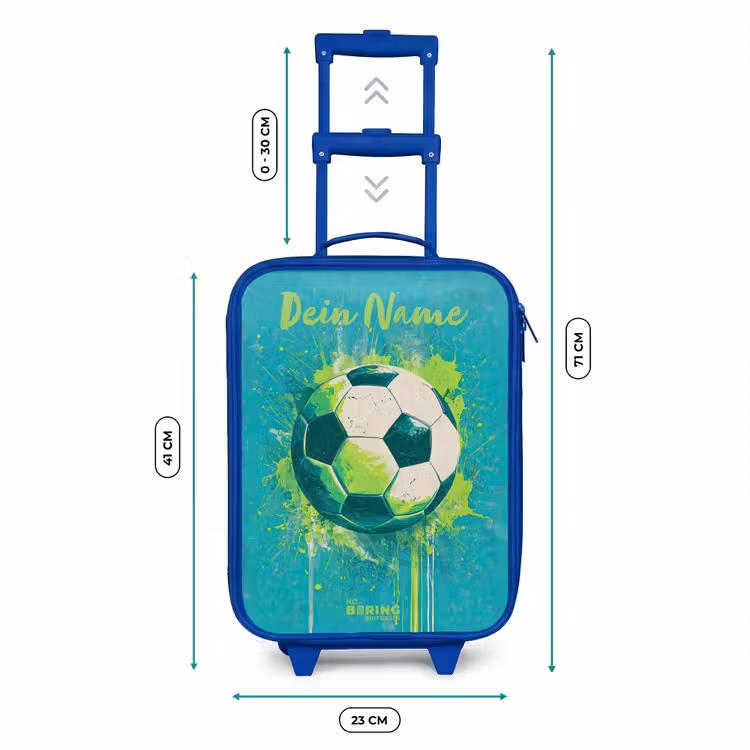 Voetbalvibes - Verfspatten - Groen - Blauw Kinderkoffer - Blauw klein -productfoto_formaten