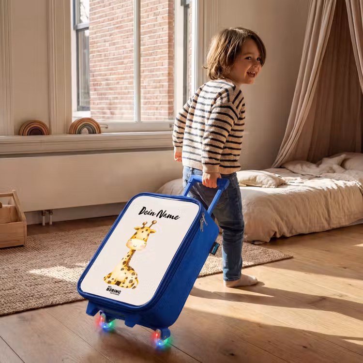Gigi Giraffe Kinderkoffer - Blauw klein -sfeer1