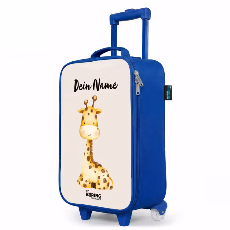 Gigi Giraffe Kinderkoffer - Blauw klein -productfoto_schuin