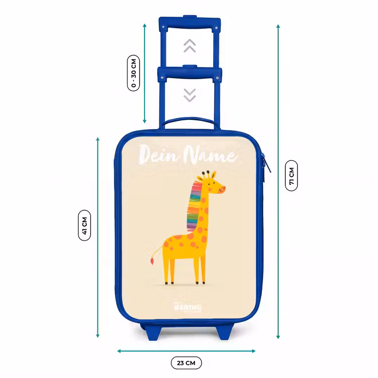 Giraffe - Dier - Kleurrijk Kinderkoffer - Blauw klein -productfoto_formaten