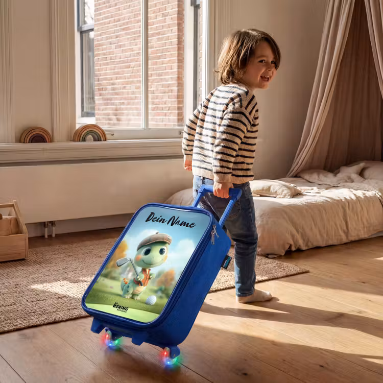 Golf - Dino - Groen Kinderkoffer - Blauw klein -sfeer1