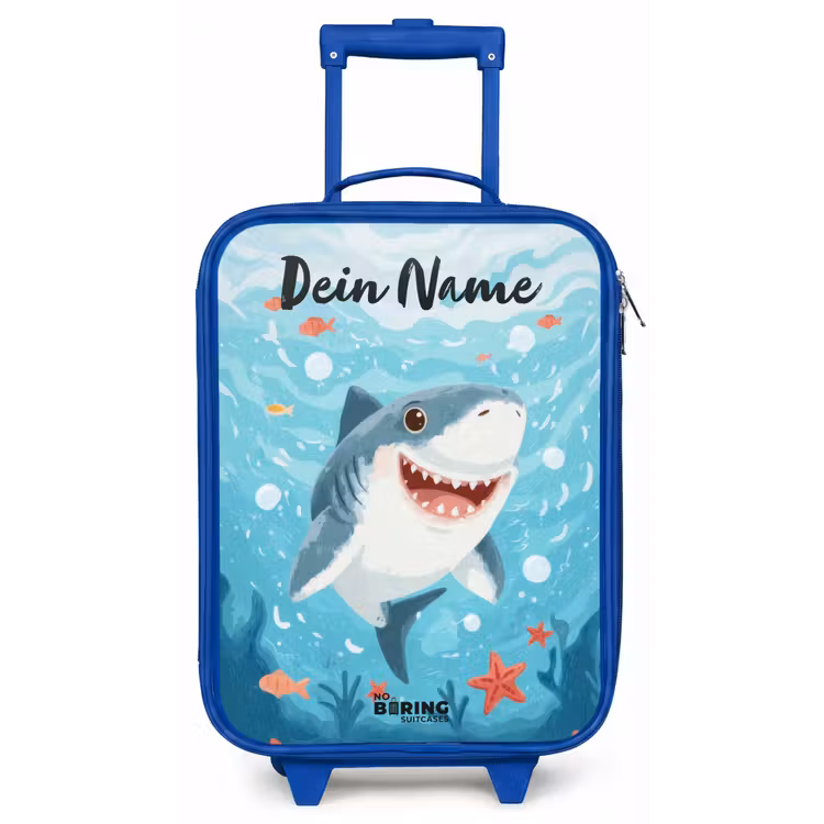 Haai - Water - Zee Kinderkoffer - Blauw klein -zz3dotto