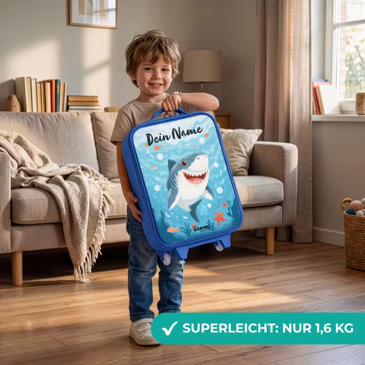 Haai - Water - Zee Kinderkoffer - Blauw klein -sfeer2_DE
