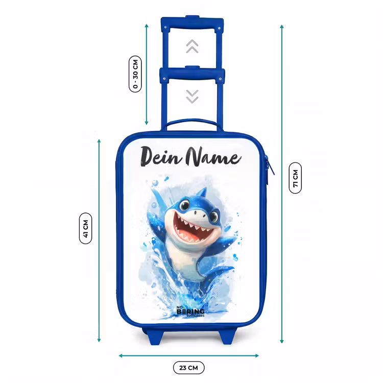 Haai - Tanden - Water Kinderkoffer - Blauw klein -productfoto_formaten