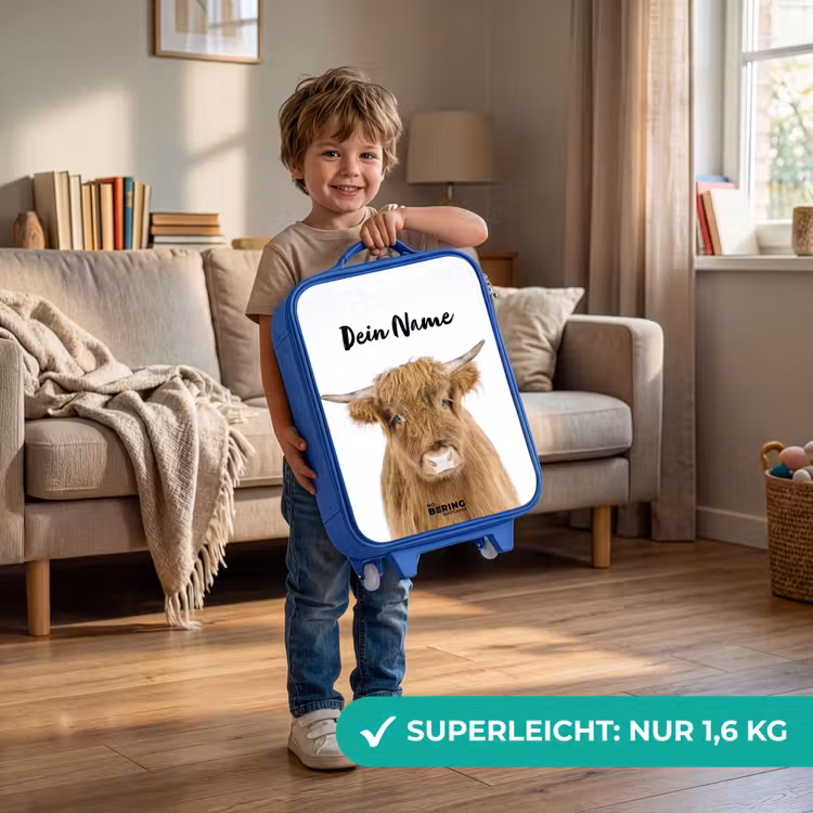 Halbe Hooglander Kinderkoffer - Blauw klein -sfeer2_DE