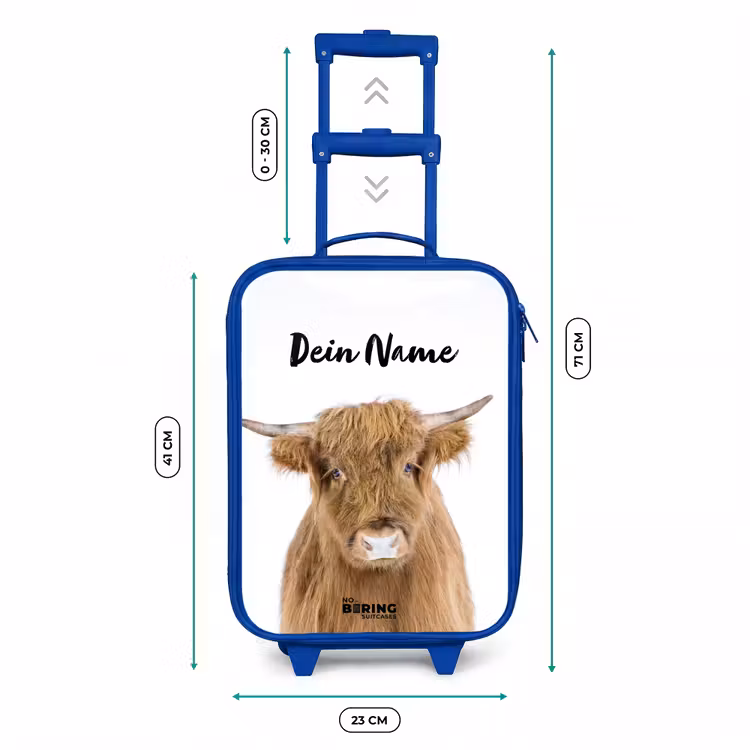 Halbe Hooglander Kinderkoffer - Blauw klein -productfoto_formaten
