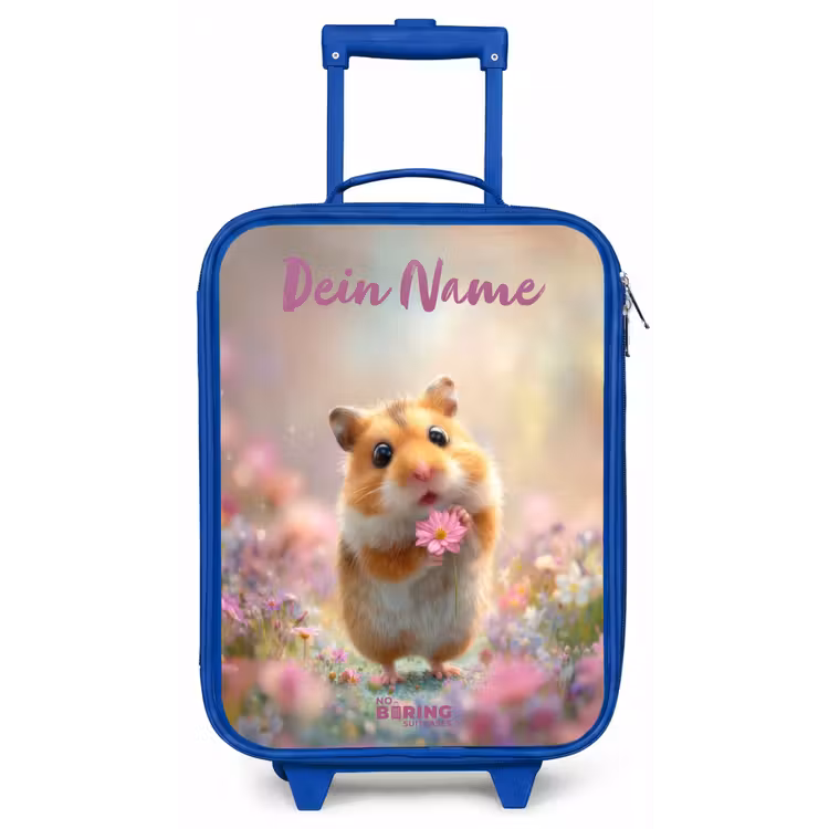Hamster - Bloem - Natuur - Dier Kinderkoffer - Blauw klein -zz3dotto