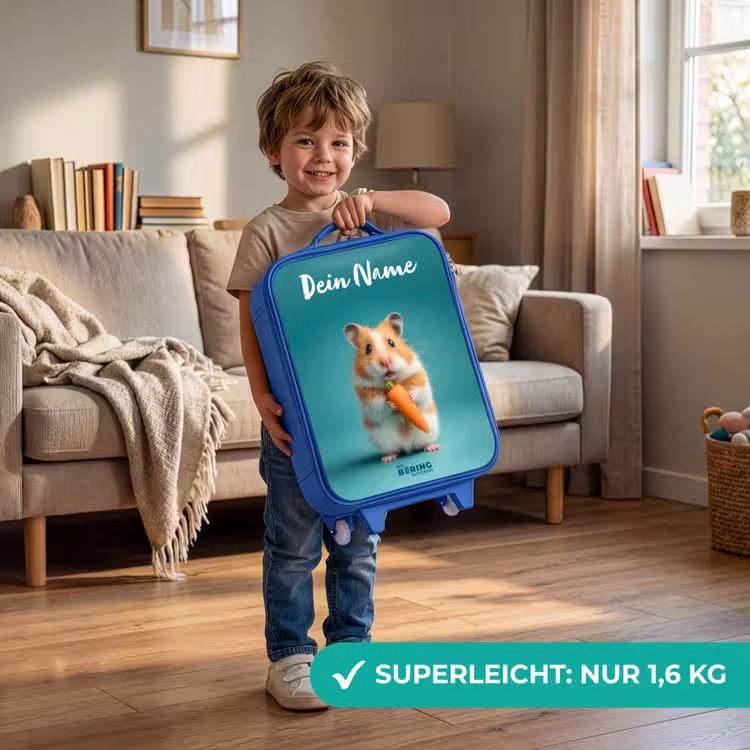 Hamster - Wortel - Dier Kinderkoffer - Blauw klein -sfeer2_DE