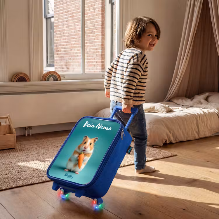 Hamster - Wortel - Dier Kinderkoffer - Blauw klein -sfeer1