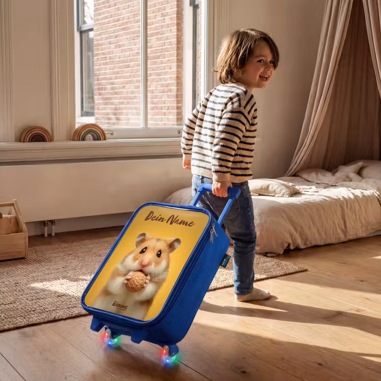 Hamster - Walnoot - Dier Kinderkoffer - Blauw klein -sfeer1