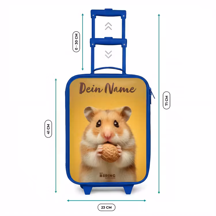 Hamster - Walnoot - Dier Kinderkoffer - Blauw klein -productfoto_formaten