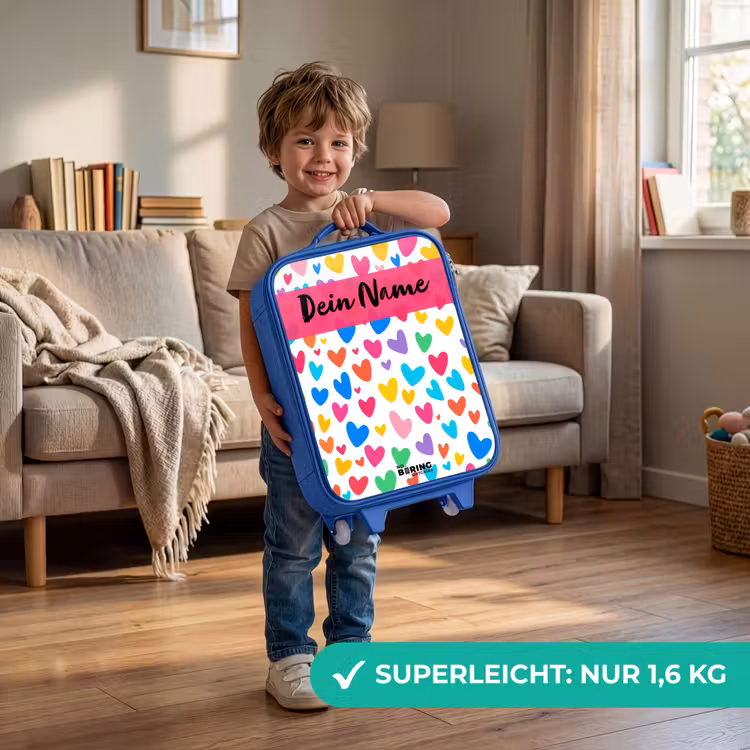 Hartjes - Kleurrijk - Patroon Kinderkoffer - Blauw klein -sfeer2_DE