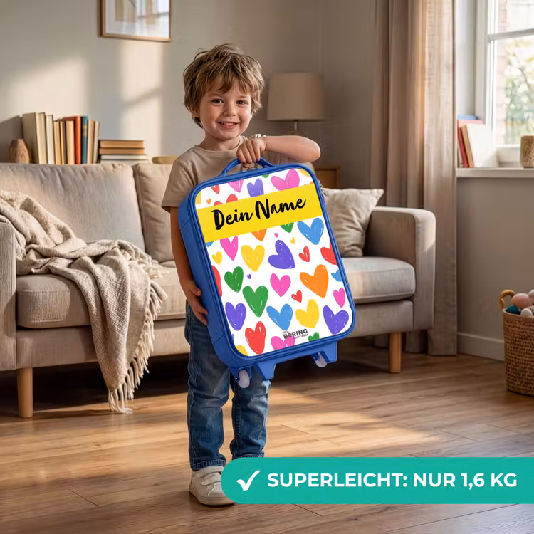 Hartjes - Patroon - Kleurrijk Kinderkoffer - Blauw klein -sfeer2_DE
