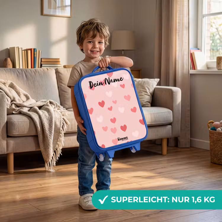 Hartjes - Patroon - Roze Kinderkoffer - Blauw klein -sfeer2_DE