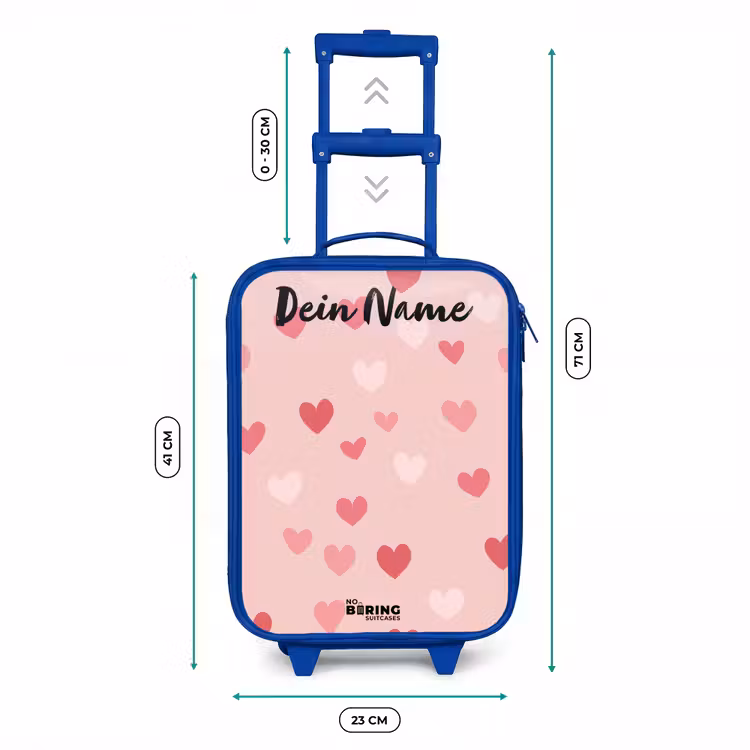 Hartjes - Patroon - Roze Kinderkoffer - Blauw klein -productfoto_formaten