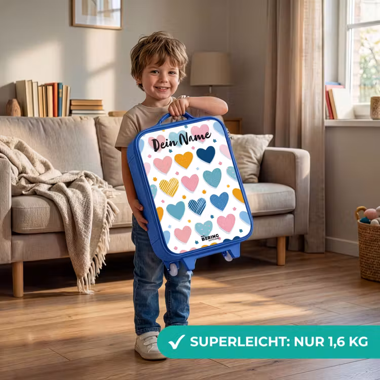Hartjes - Pastel - Patroon Kinderkoffer - Blauw klein -sfeer2_DE