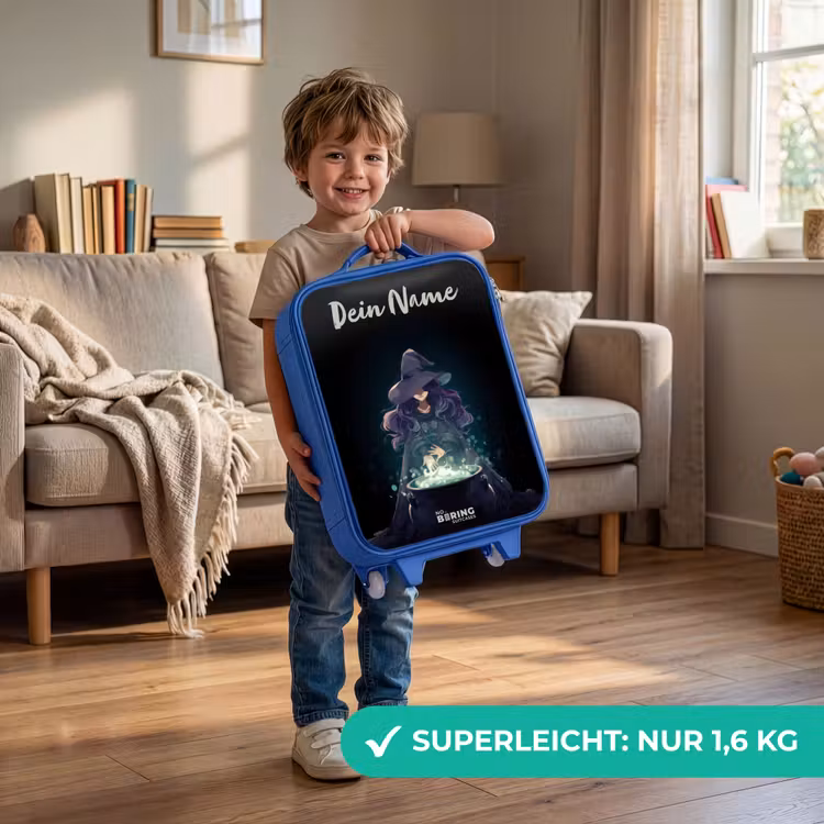 Heks - Ketel - Tover Kinderkoffer - Blauw klein -sfeer2_DE