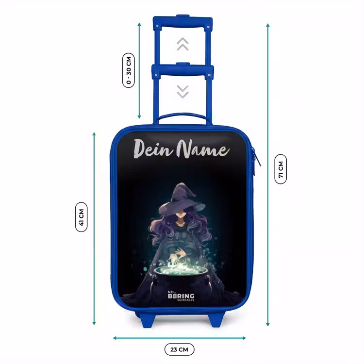 Heks - Ketel - Tover Kinderkoffer - Blauw klein -productfoto_formaten