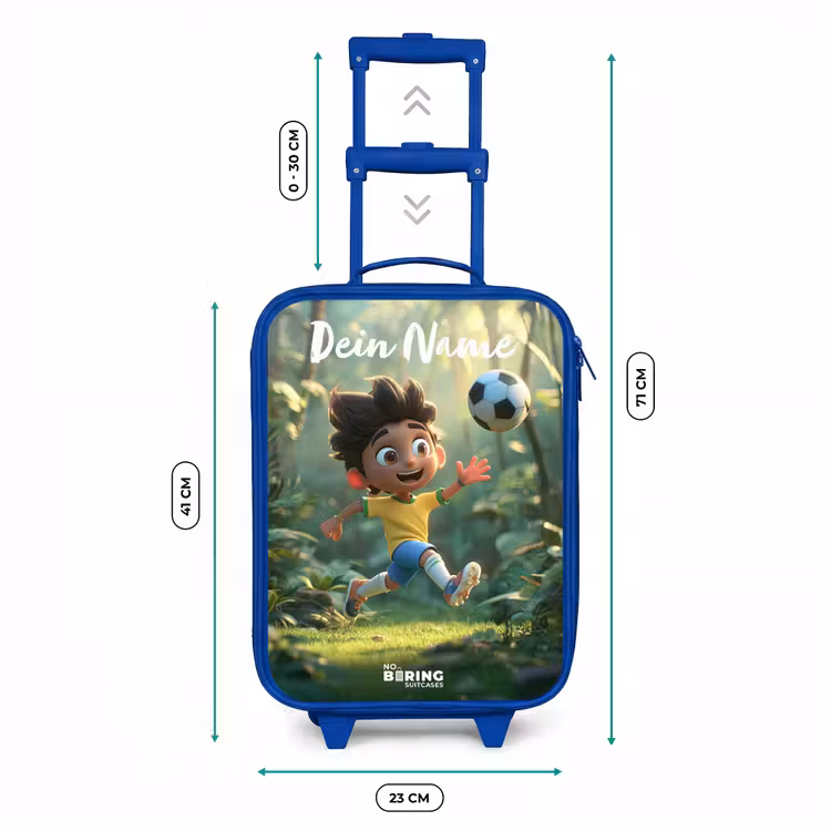 Jongen - Voetbal - Bos - Bomen Kinderkoffer - Blauw klein -productfoto_formaten