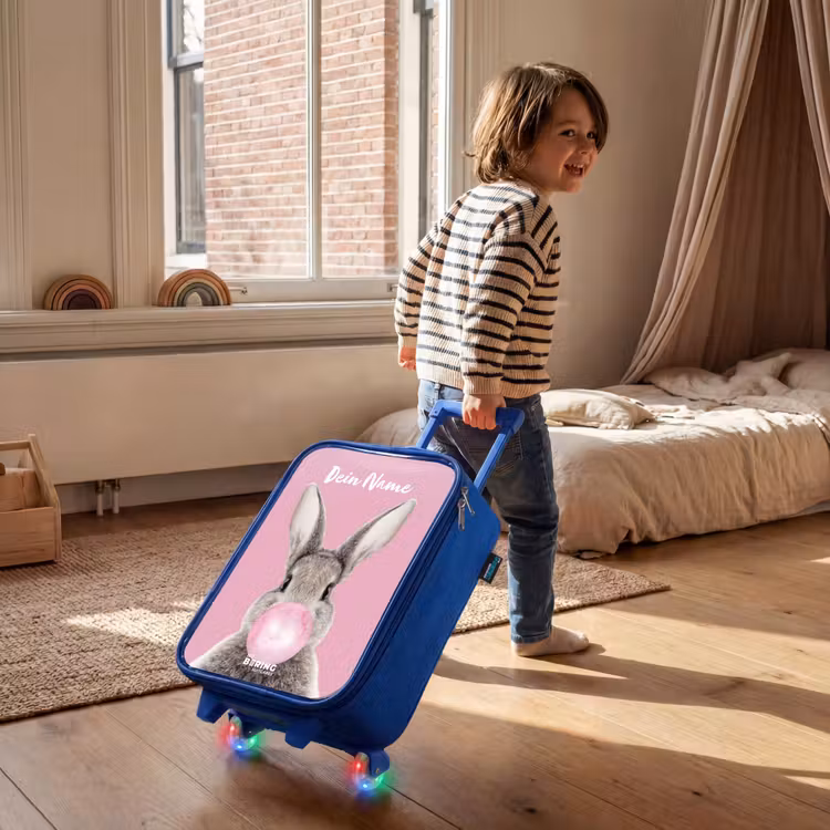 Kauwend knaagje Kinderkoffer - Blauw klein -sfeer1