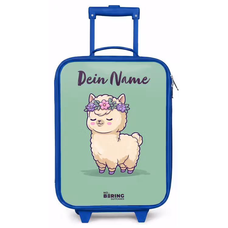 Kawai - Alpaca - Groen Kinderkoffer - Blauw klein -zz3dotto