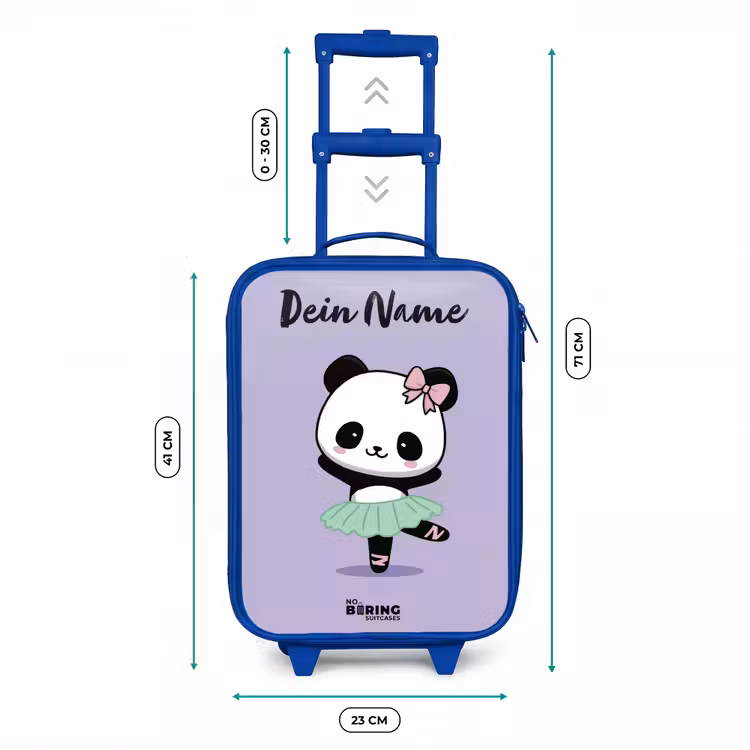 Kawai - Ballet - Panda Kinderkoffer - Blauw klein -productfoto_formaten