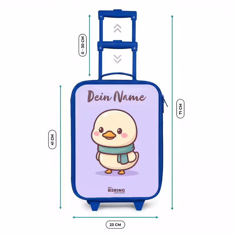 Kawai - Eend - Sjaal Kinderkoffer - Blauw klein -productfoto_formaten