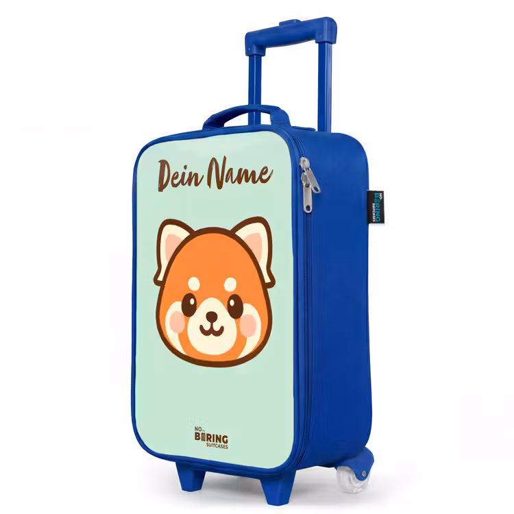 Kawai - Rode panda - Groen Kinderkoffer - Blauw klein -productfoto_schuin