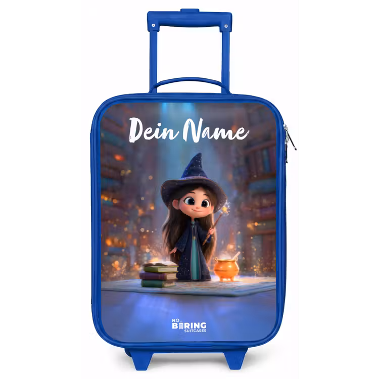 Kleine tovernares in bibliotheek Kinderkoffer - Blauw klein -zz3dotto