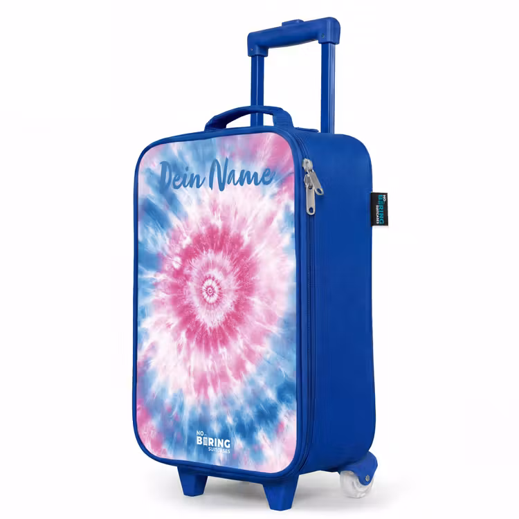 Tie dye - Abstract - Blauw - Roze Kinderkoffer - Blauw klein -productfoto_schuin