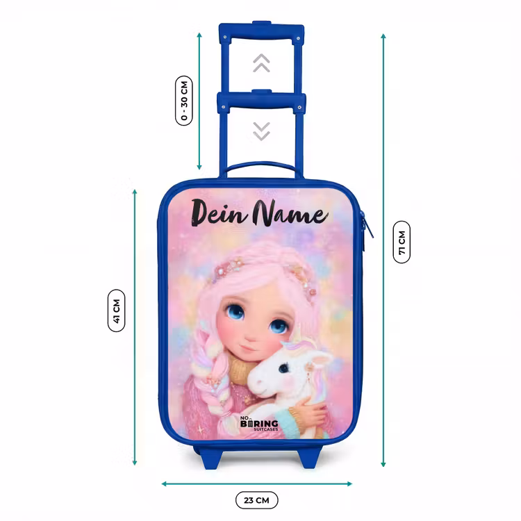 Meisje - Eenhoorn - Roze Kinderkoffer - Blauw klein -productfoto_formaten