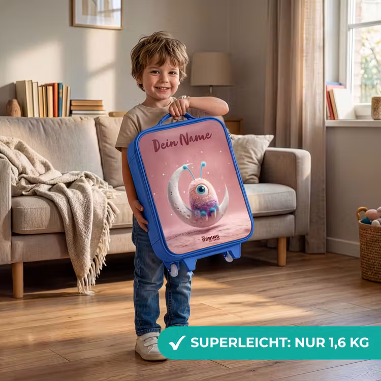 Maanwip met Pluizig Wezentje Kinderkoffer - Blauw klein -sfeer2_DE