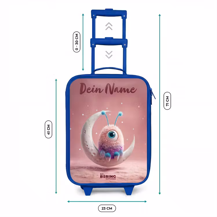 Maanwip met Pluizig Wezentje Kinderkoffer - Blauw klein -productfoto_formaten