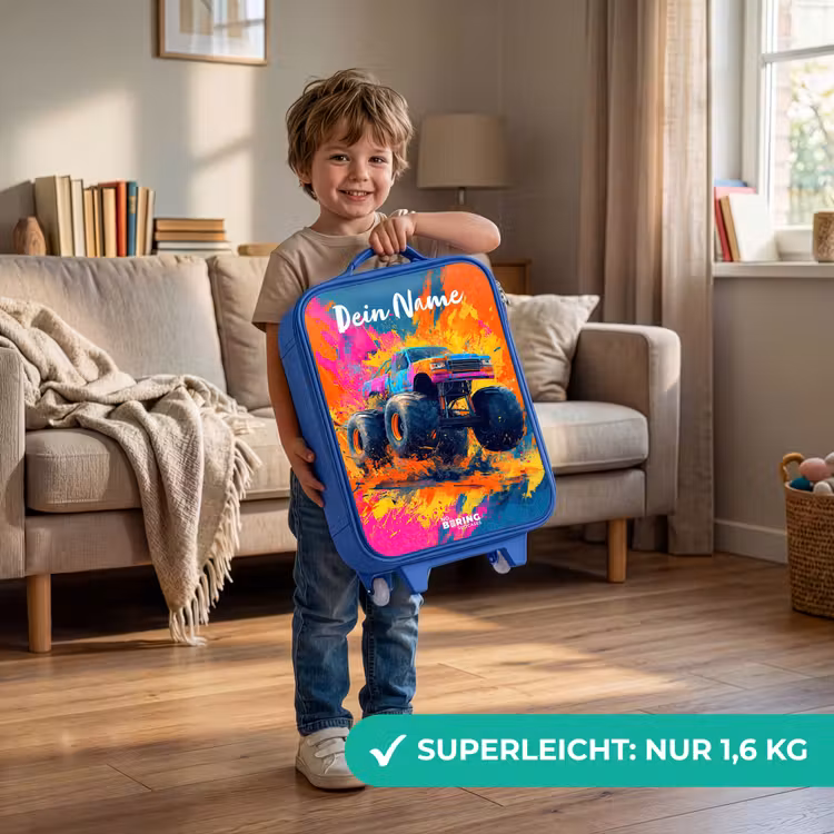 Monstertruck - Abstract - Verfspatten - Kleurrijk Kinderkoffer - Blauw klein -sfeer2_DE