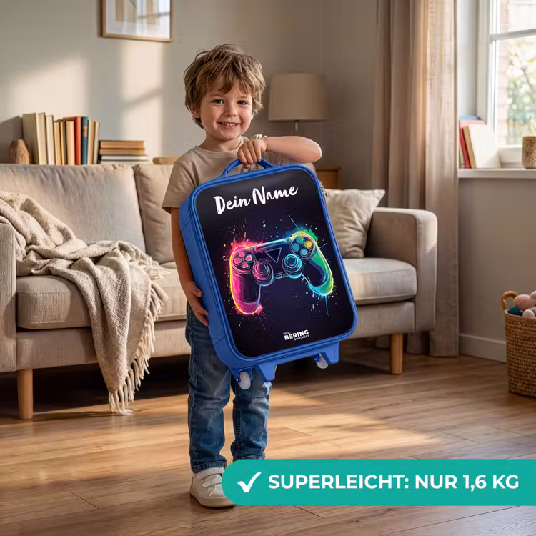 Neon - Controller - Verfspatten - Game Kinderkoffer - Blauw klein -sfeer2_DE
