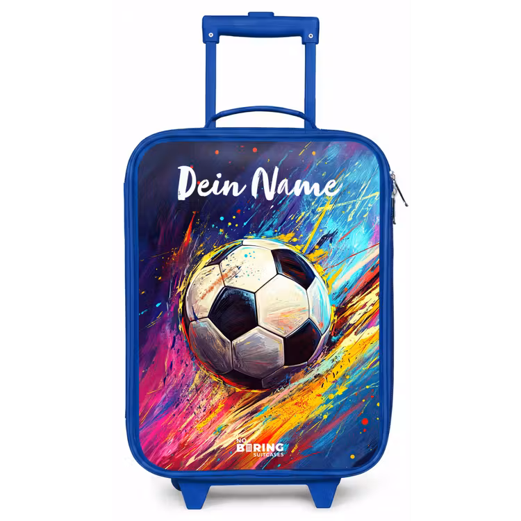 Neon - Voetbal - Kleurrijk Kinderkoffer - Blauw klein -zz3dotto
