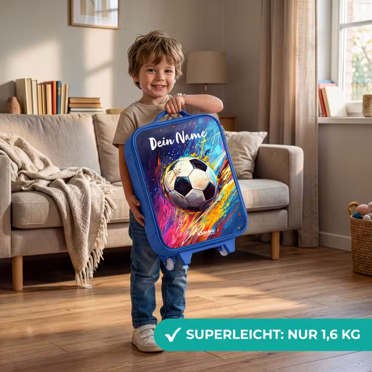 Neon - Voetbal - Kleurrijk Kinderkoffer - Blauw klein -sfeer2_DE