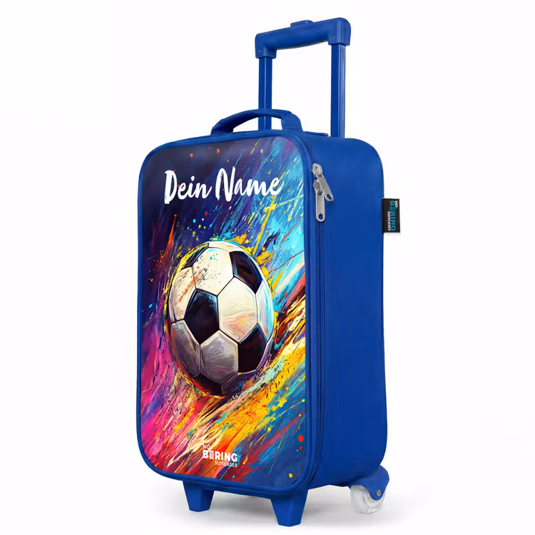 Neon - Voetbal - Kleurrijk Kinderkoffer - Blauw klein -productfoto_schuin